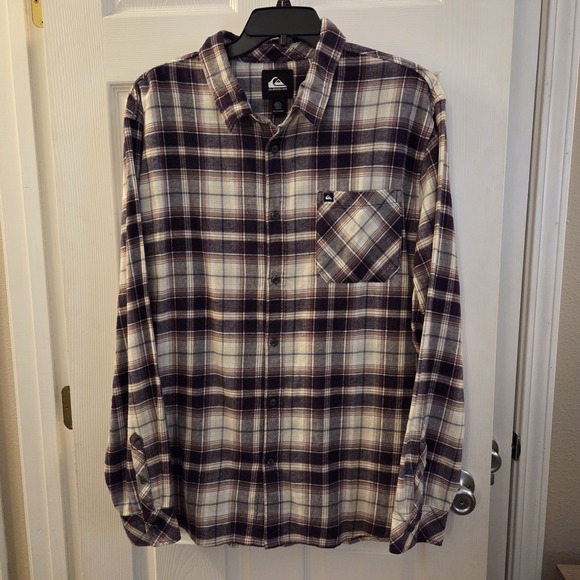 Quiksilver Other - Quicksilver Shirt Mens XXL Purple Plaid Flannel 100% cotton Soft NWT casual